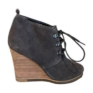 Steve Madden gray suede wedge booties 8.5